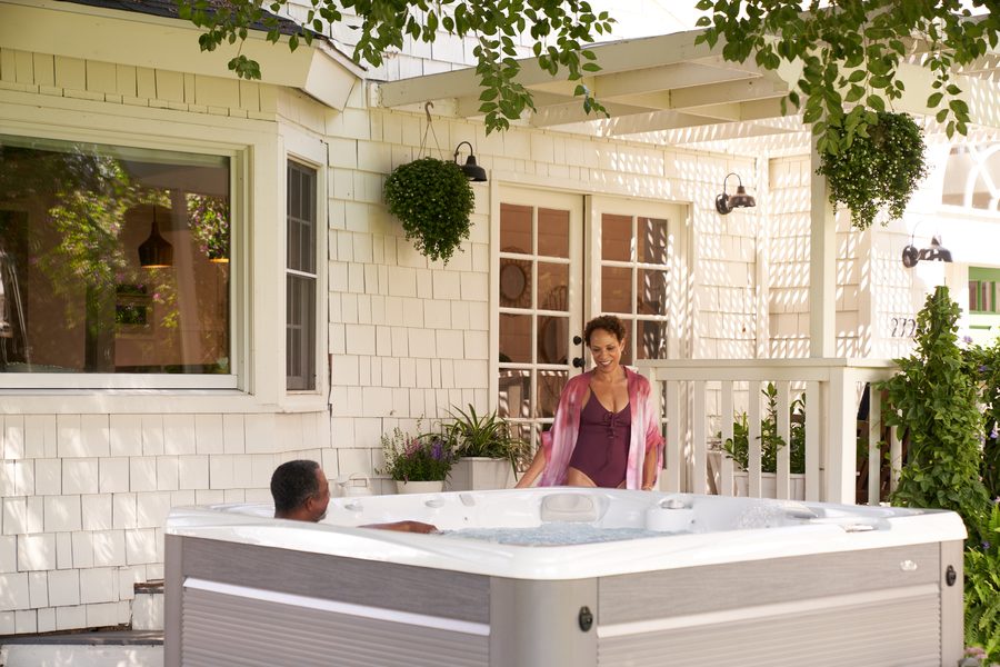 Couple in a Caldera Paradise hot tub
