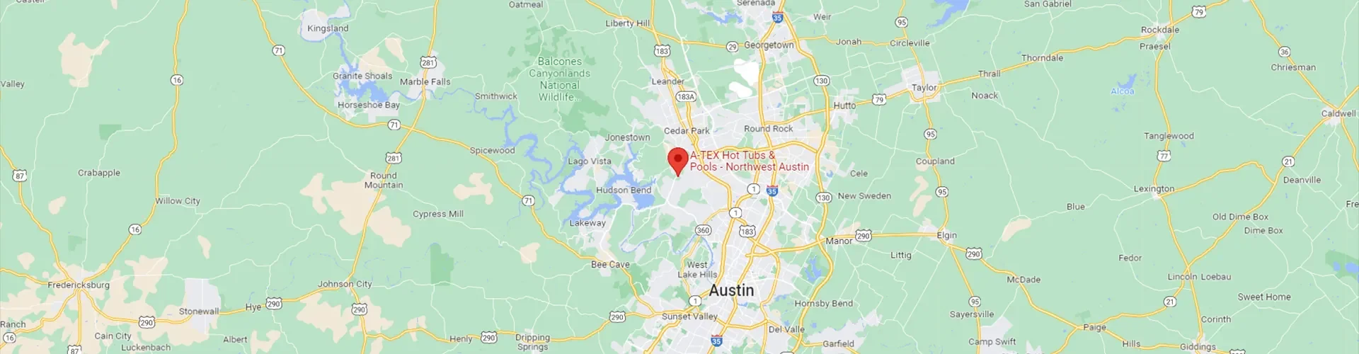 A-Tex Hot Tubs Pools Northwest Austin Map